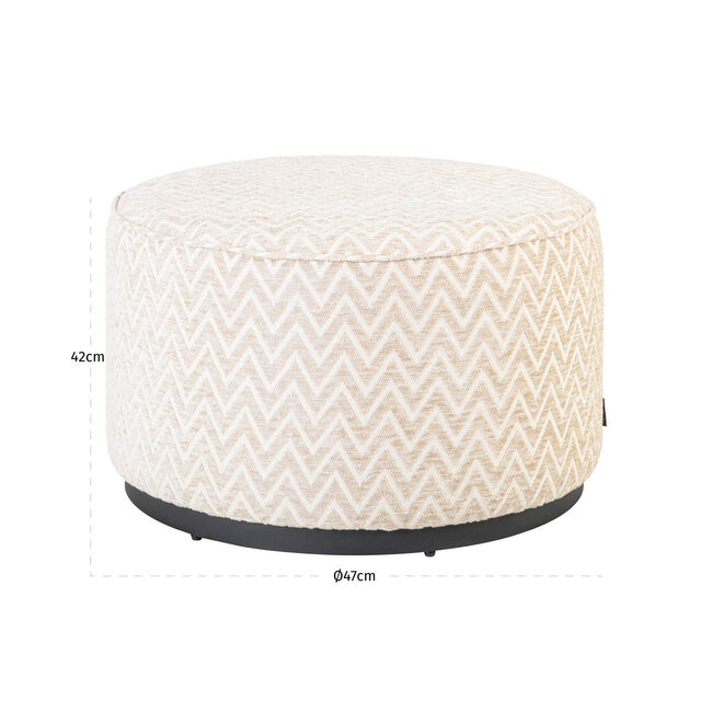 Richmond Interiors  Poef & Voetenbank Lexie beige chevron 70Ø