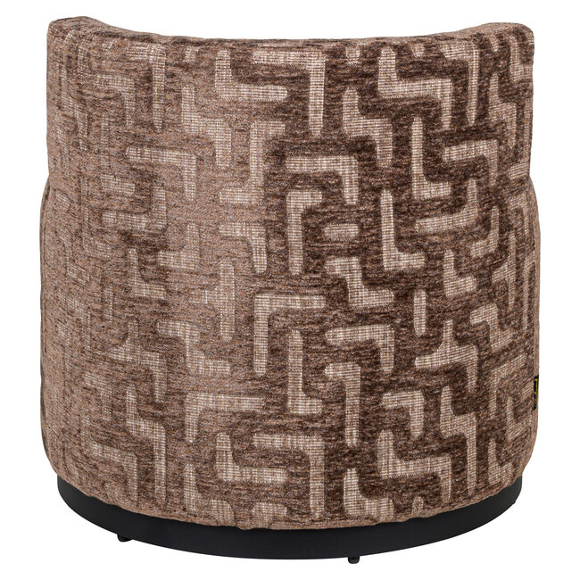 Richmond Interiors  Lounge stoel Franny bruin labyrinth