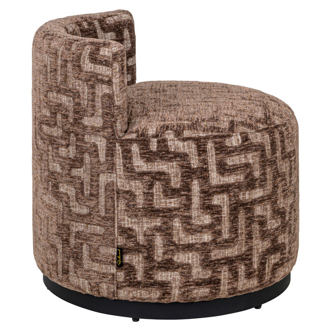 Richmond Interiors  Lounge stoel Franny bruin labyrinth