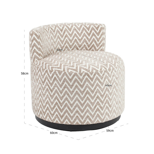 Richmond Interiors  Lounge stoel Franny zand chevron