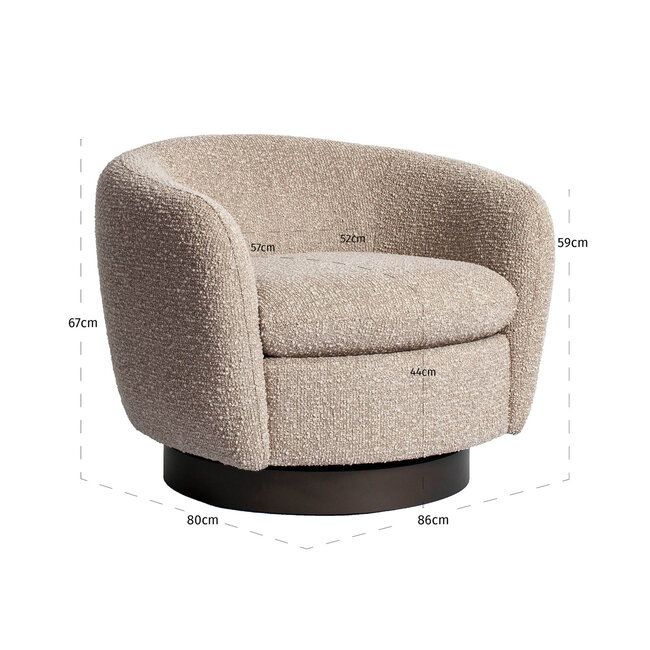 Richmond Interiors  Lounge stoel Colmar naturel chunky