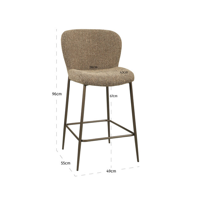Richmond Interiors  Counterstoel Odarby bruin tweed fire retardant