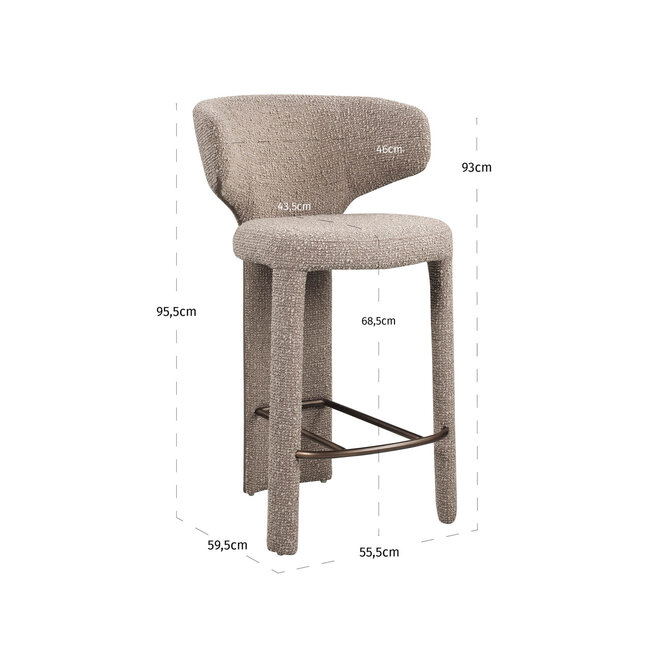 Richmond Interiors  Counterstoel Viola mocca chunky