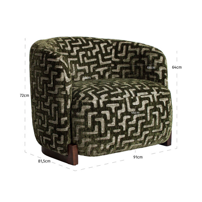 Richmond Interiors  Lounge stoel Hannah moss labyrinth fire retardant