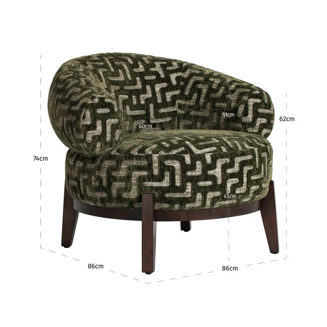Richmond Interiors  Lounge stoel Montana moss labyrinth