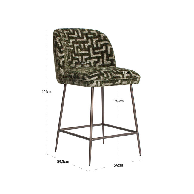 Richmond Interiors  Counterstoel Pullitzer moss labyrinth