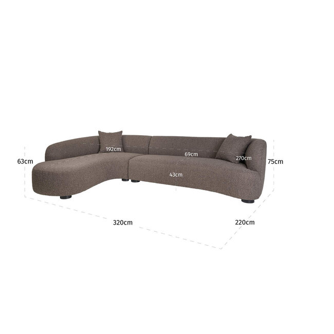 Richmond Interiors  Bank Pandora bruin chunky lounge links