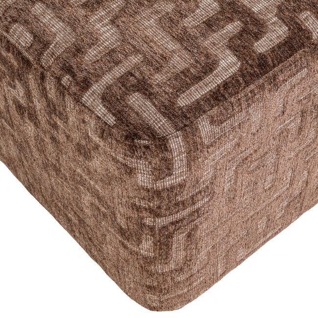 Richmond Interiors  Poef & Voetenbank Ciela bruin labyrinth