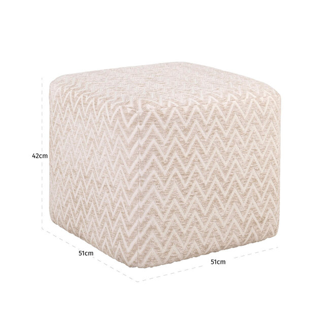 Richmond Interiors  Poef & Voetenbank Ciela beige chevron