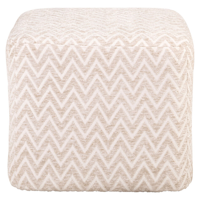 Richmond Interiors  Poef & Voetenbank Ciela beige chevron