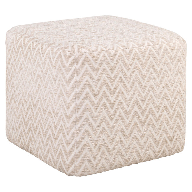 Richmond Interiors  Poef & Voetenbank Ciela beige chevron