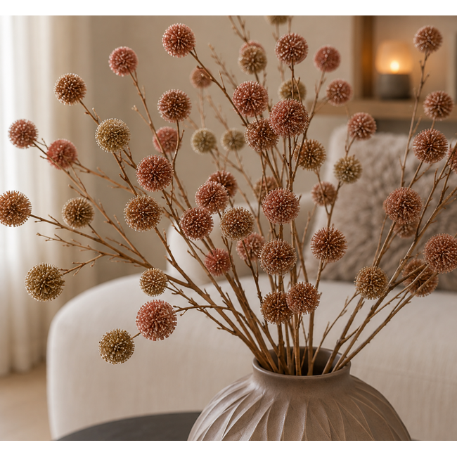 Countryfield Kunsttak Bloem Echinops roze - 4 x 13 x 105 cm