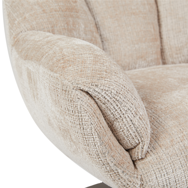 Tower Living Force Fauteuil met hocker - Cremona 14 beige (draaibaar)