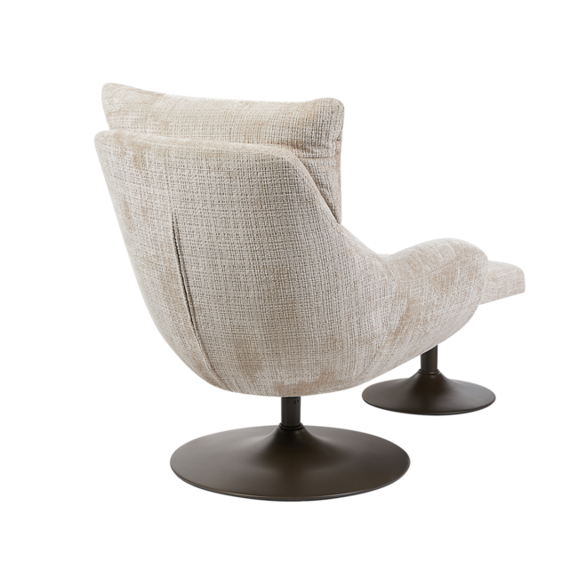 Tower Living Force Fauteuil met hocker - Cremona 14 beige (draaibaar)