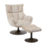 Tower Living Force Fauteuil met hocker - Cremona 14 beige (draaibaar)