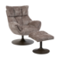 Tower Living Force Fauteuil met hocker - Cremona 24 clay (draaibaar)