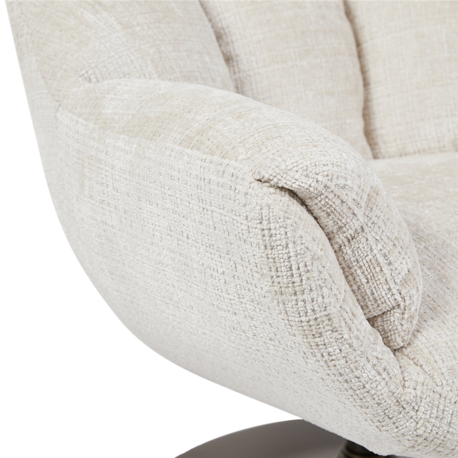 Tower Living Force Fauteuil met hocker - Cremona 02 zand (draaibaar)