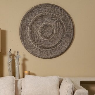 PTMD Wandornament Zoelle Donkergrijs MDF carved M