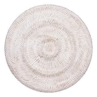 PTMD Wandornament Zoelle Offwhite MDF carved L