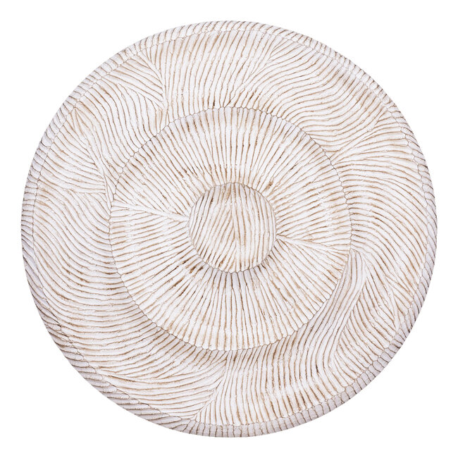 PTMD Wandornament Zoelle Offwhite MDF carved L