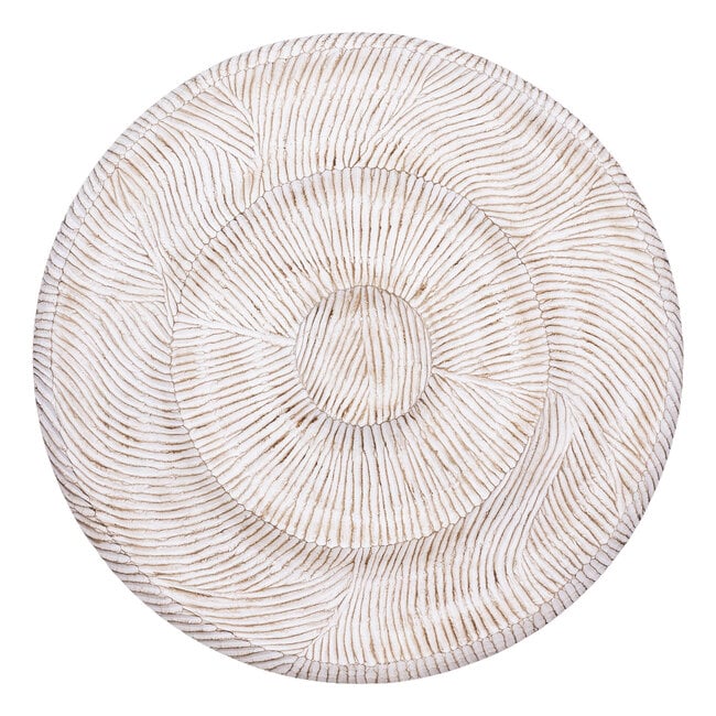 PTMD Wandornament Zoelle Offwhite MDF carved M - Ø 90 cm