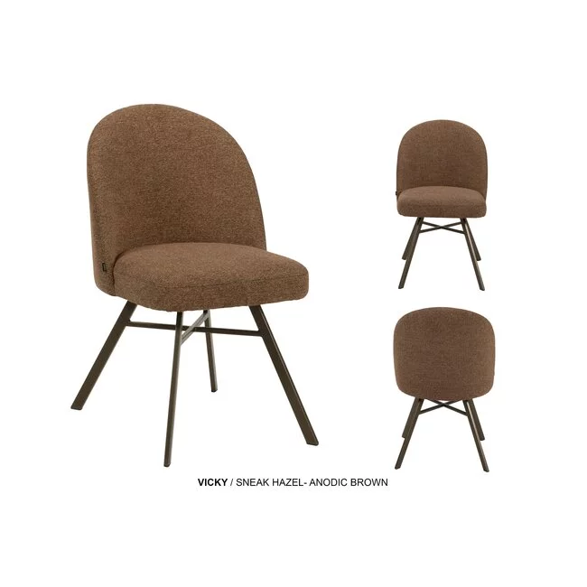 WoonMax Eetkamerstoel Vicky | Sneak | Zwart of Bruin Onderstel