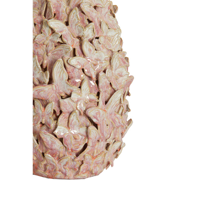 Light en Living Vaas deco Ø17x26 cm MARIPOSA keramiek roze