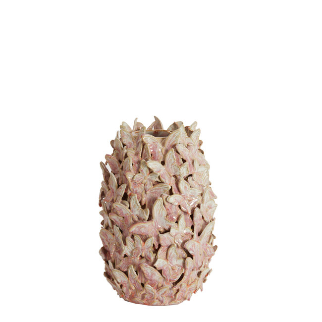 Light en Living Vaas deco Ø17x26 cm MARIPOSA keramiek roze