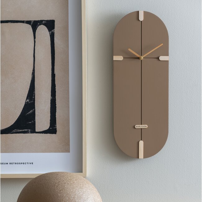 Karlsson Wandklok Oxford ovaal - mocca bruin