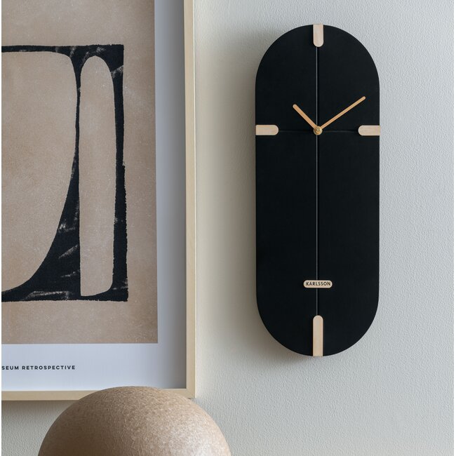 Karlsson Wandklok Oxford ovaal - zwart