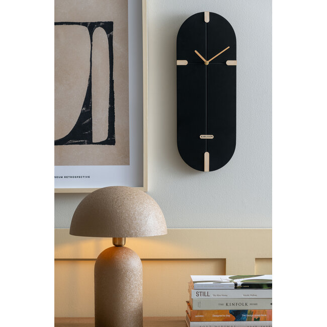Karlsson Wandklok Oxford ovaal - zwart