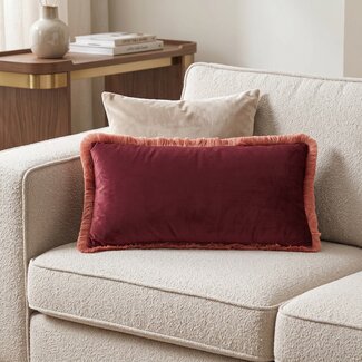 Light en Living Kussen 60x30 cm LIENA velvet bordeaux-licht roze
