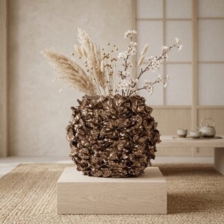Light en Living Vaas deco 46x22x36,5 cm VELINA bruin-brons