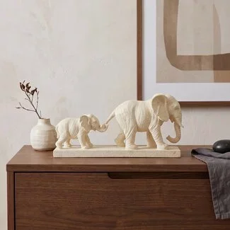 Light en Living Ornament 46x11,5x21,5 cm ELEPHANT zand+goud