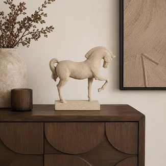 Light en Living Ornament 31x10x29 cm HORSE zand