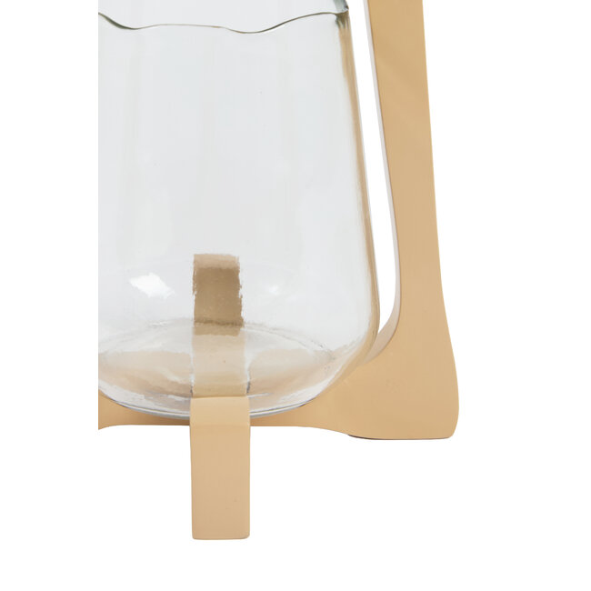 Light en Living Windlicht Ø18x26,5 cm ANOSY glas helder+hout zand