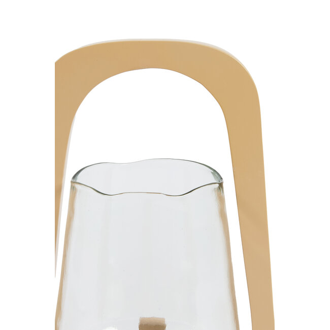 Light en Living Windlicht Ø18x26,5 cm ANOSY glas helder+hout zand