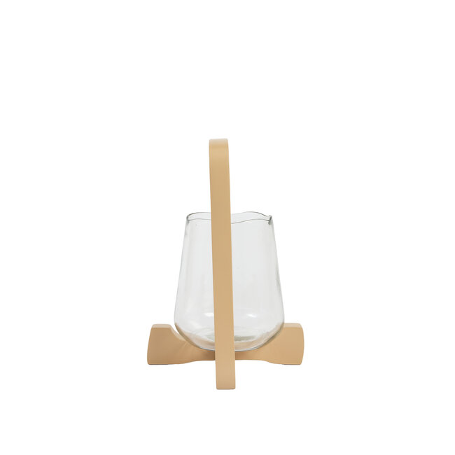 Light en Living Windlicht Ø18x26,5 cm ANOSY glas helder+hout zand