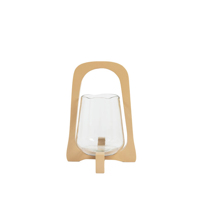 Light en Living Windlicht Ø18x26,5 cm ANOSY glas helder+hout zand
