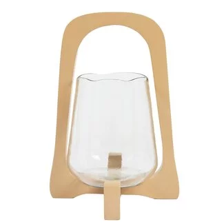 Light en Living Windlicht Ø18x26,5 cm ANOSY glas helder+hout zand
