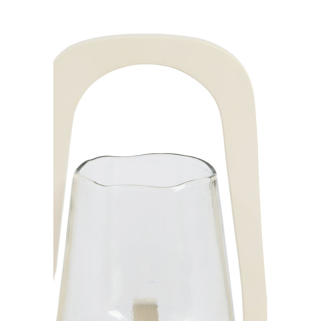 Light en Living Windlicht Ø18x26,5 cm ANOSY glas helder+hout crème
