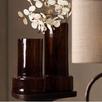 Light en Living Vaas Ø17,5x27,5 cm BORANDO glas donker bruin