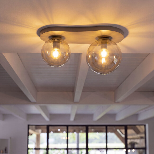 WoonStijl Plafondlamp Bubble 2-lichts Beige