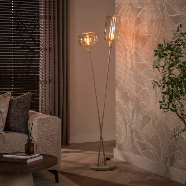 WoonStijl Vloerlamp Serene 2-lichts Beige