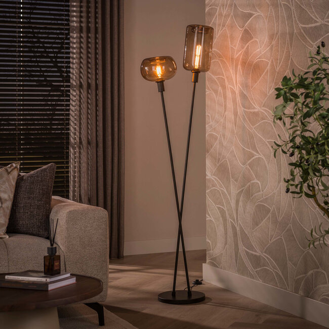 WoonStijl Vloerlamp Serene 2-lichts Sienna Bruin