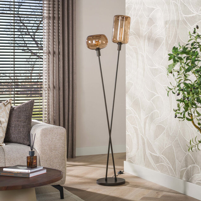 WoonStijl Vloerlamp Serene 2-lichts Sienna Bruin