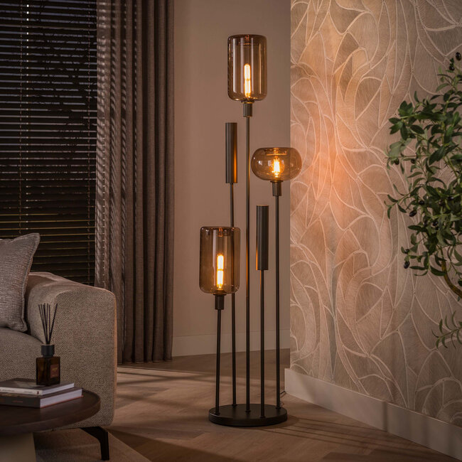 WoonStijl Vloerlamp Serene switch getrapt 2+3-lichts Sienna bruin
