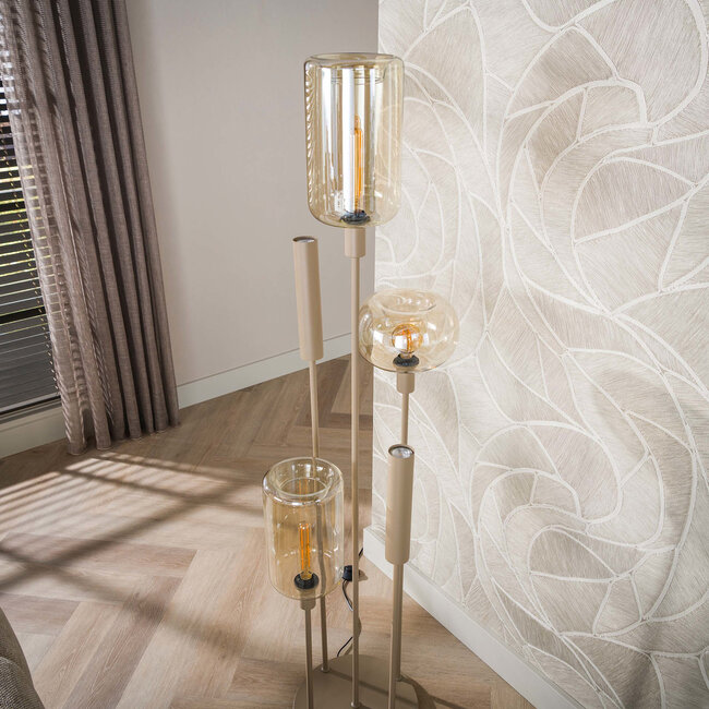 WoonStijl Vloerlamp Serene switch getrapt 2+3-lichts Beige
