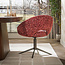 WoonStijl Armstoel Cupa draaibaar Delviro bordeaux rood - frame bruin
