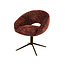 WoonStijl Armstoel Cupa draaibaar Delviro bordeaux rood - frame bruin